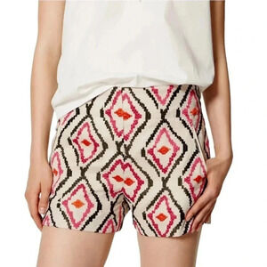 LOFT High Waist Geometric Pattern Shorts - Pink, Black, Orange